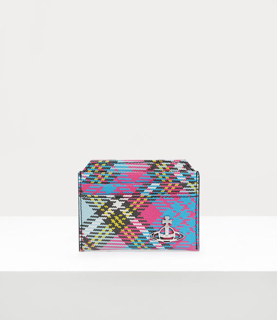 Vivienne Westwood biogreen saffiano printed slim card holder macandy tartan